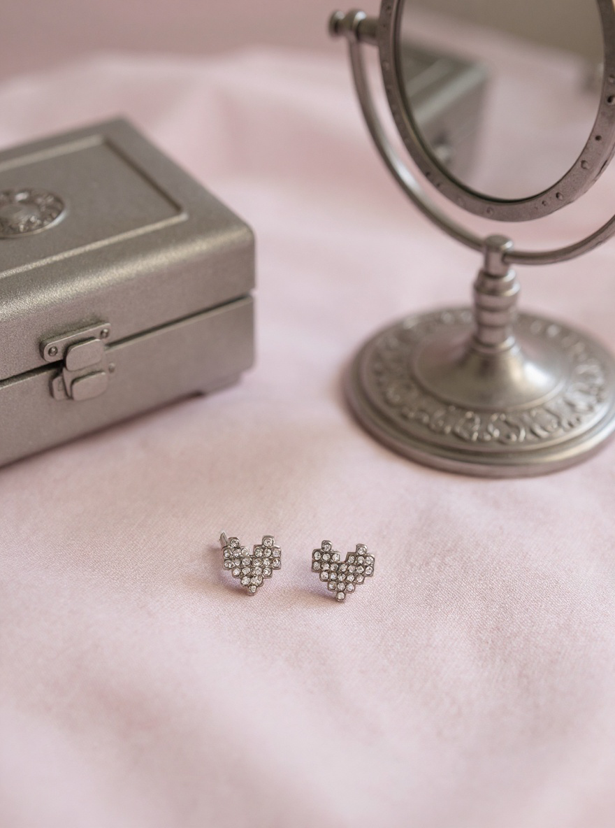 Boucle d'oreille charme précieux argent