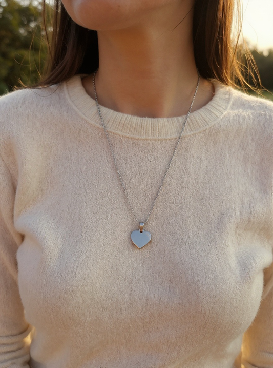 Collier mon petit cœur argenté