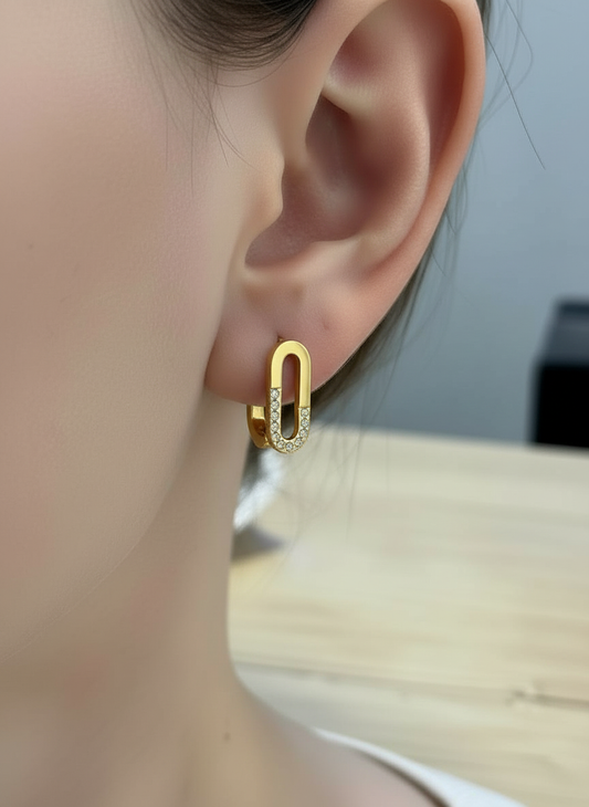 Boucle d'oreille lumière suspendue doré