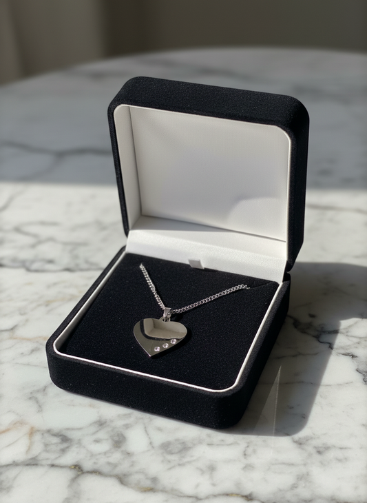 Collier Reflet du cœur argenté