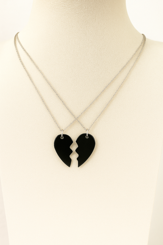 Collier duo éclat d'amour noir