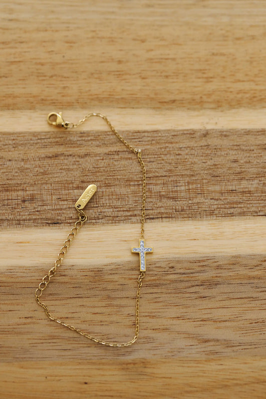 Bracelet Croix élégante Argenté