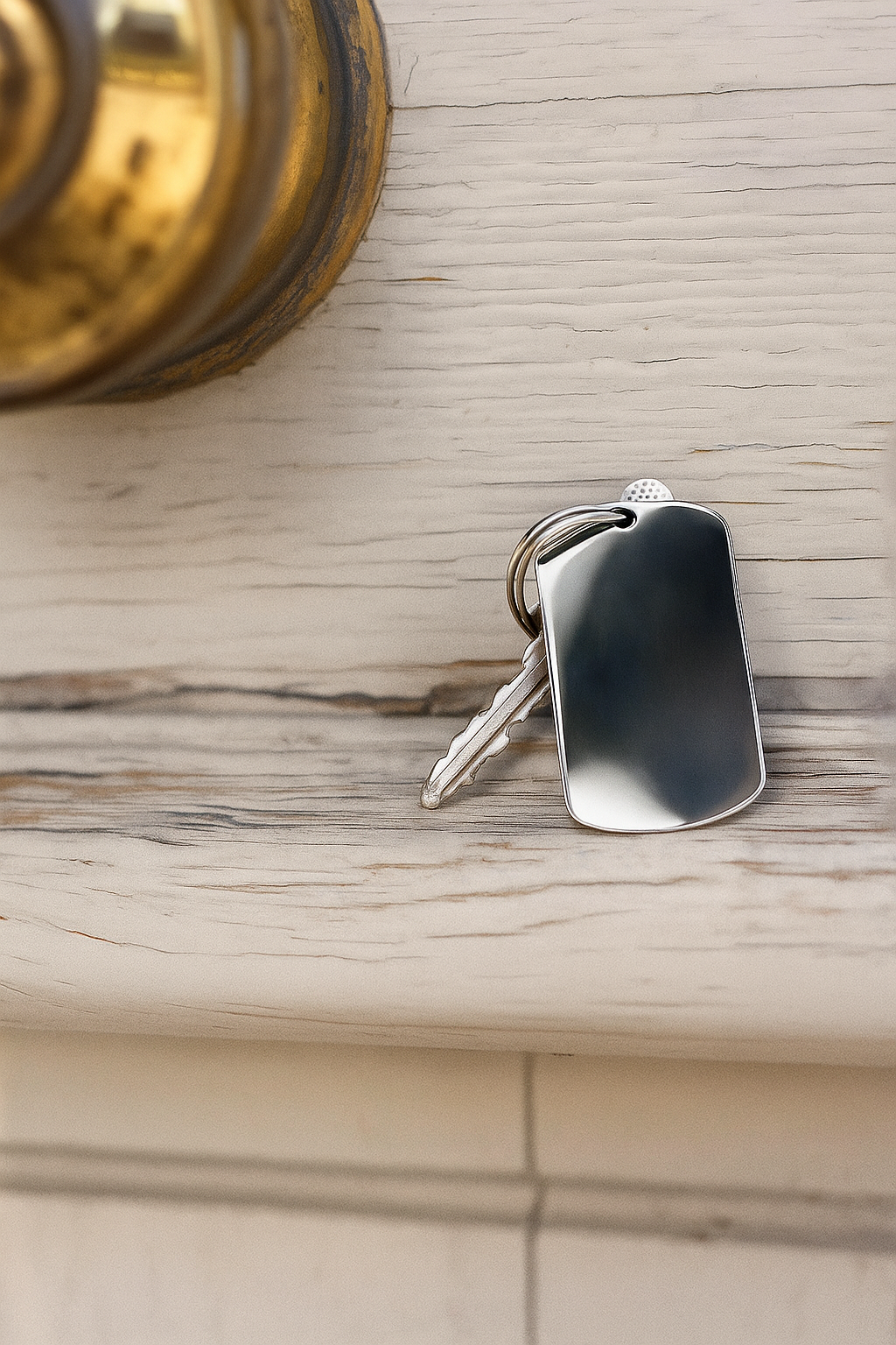 Pendentif Style Plaque Militaire Argent