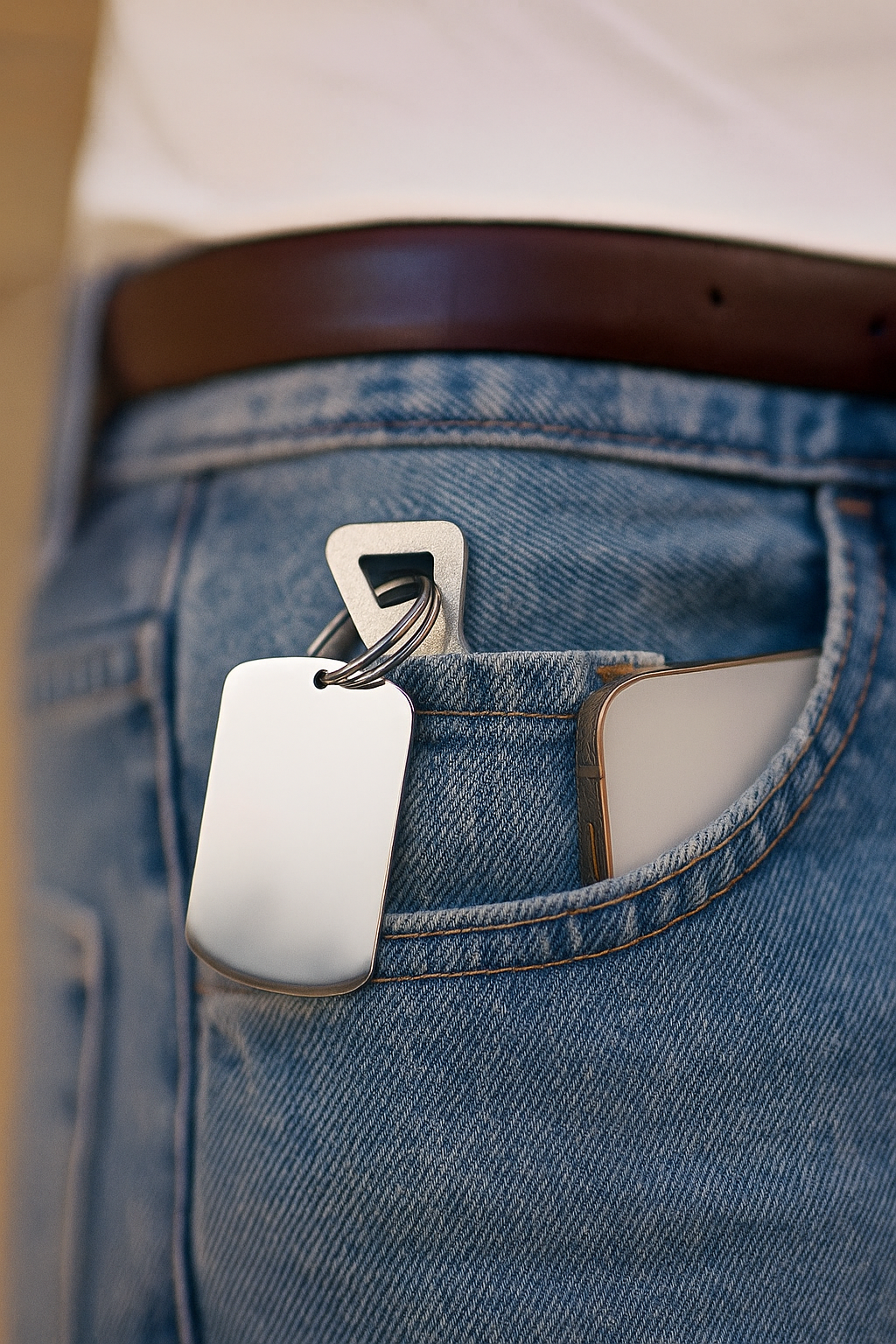 Pendentif Style Plaque Militaire Argent