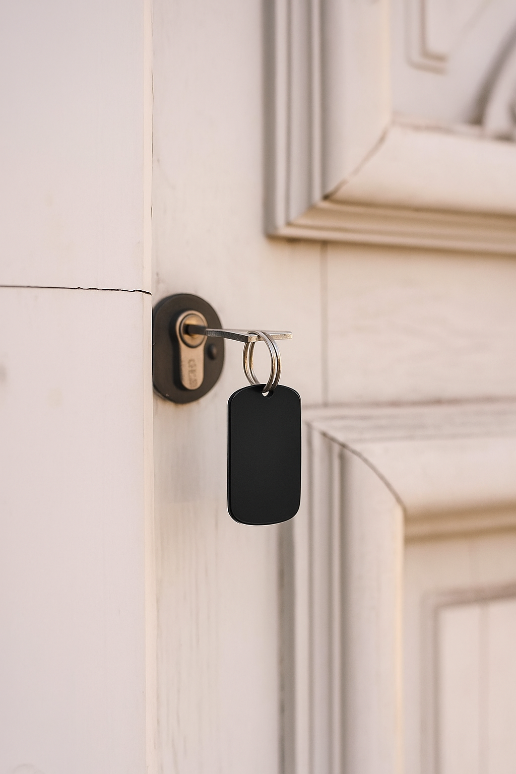 Pendentif Style Plaque Militaire Noir