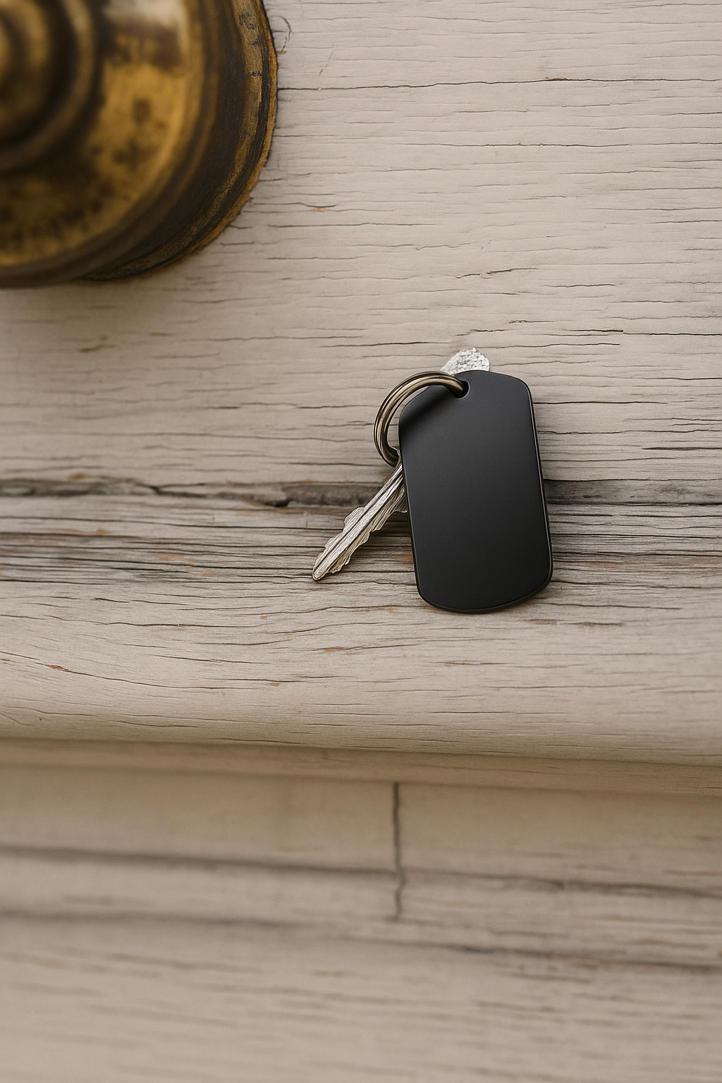 Pendentif Style Plaque Militaire Noir