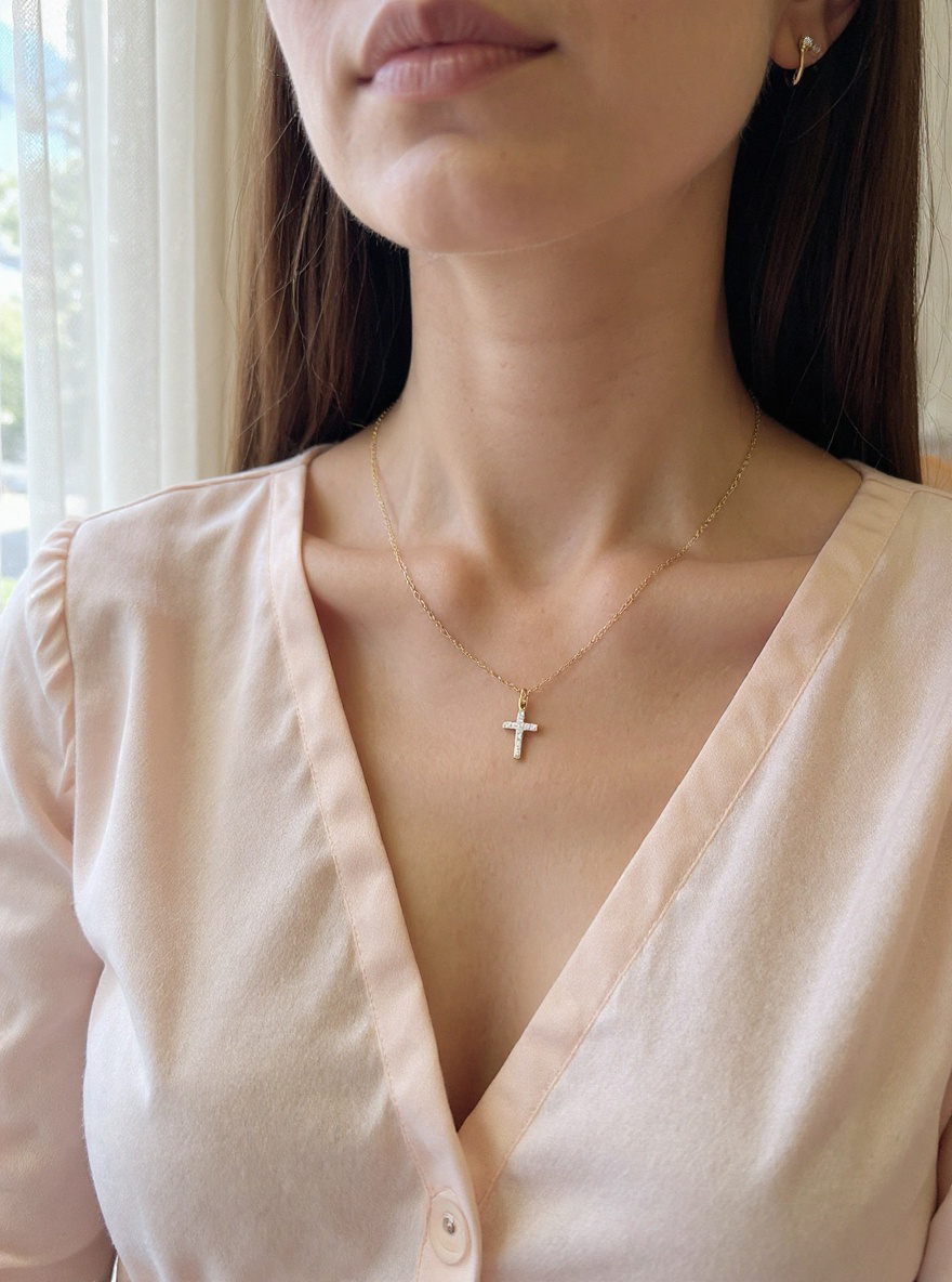 Collier Croix élégante doré