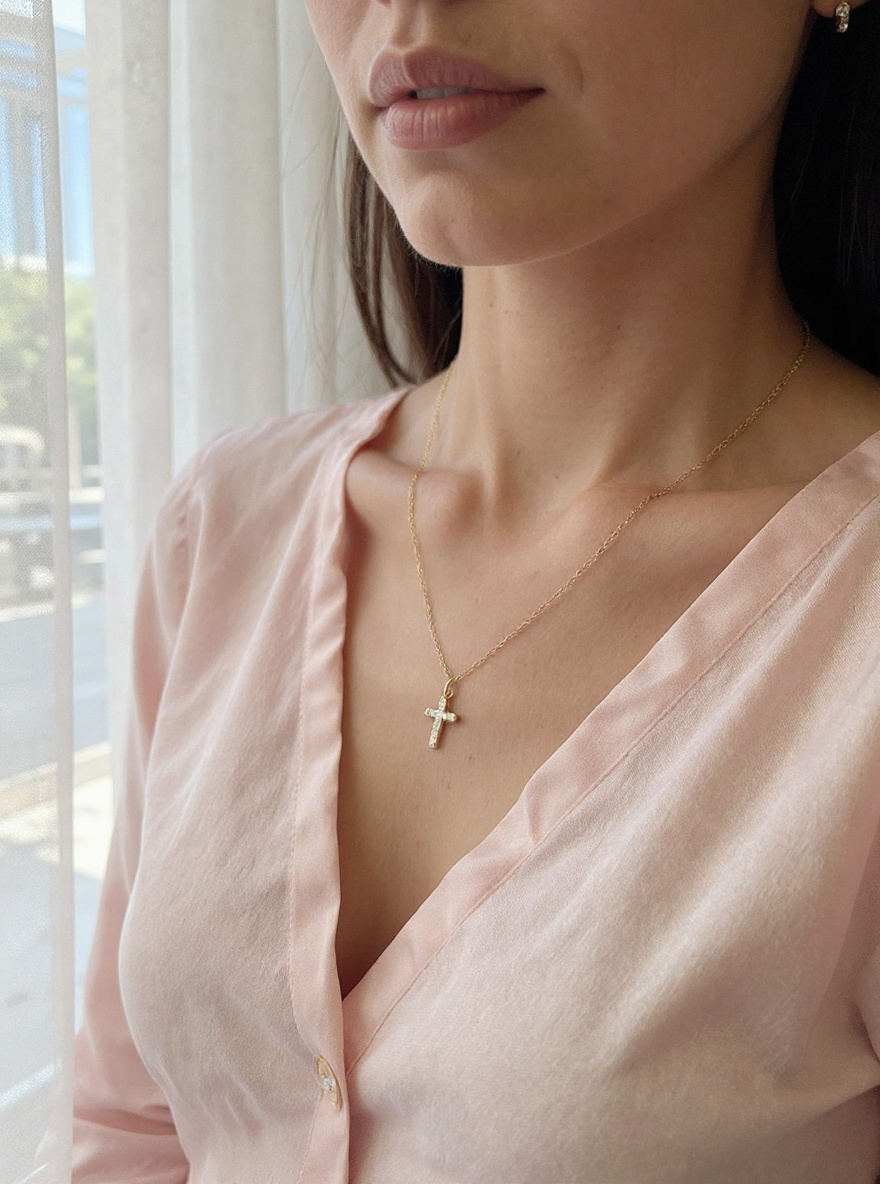 Collier Croix élégante doré