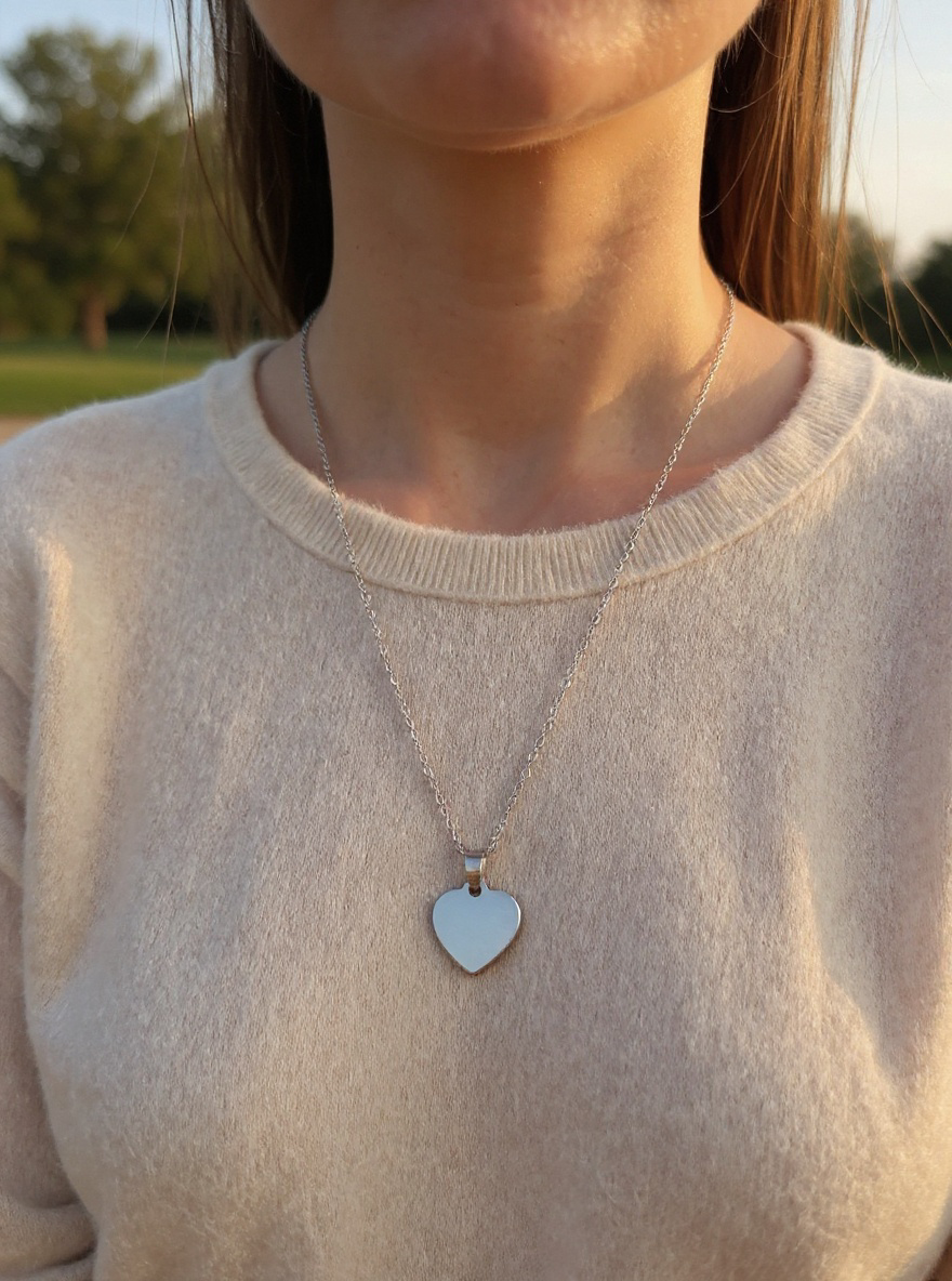 Collier mon petit cœur argenté