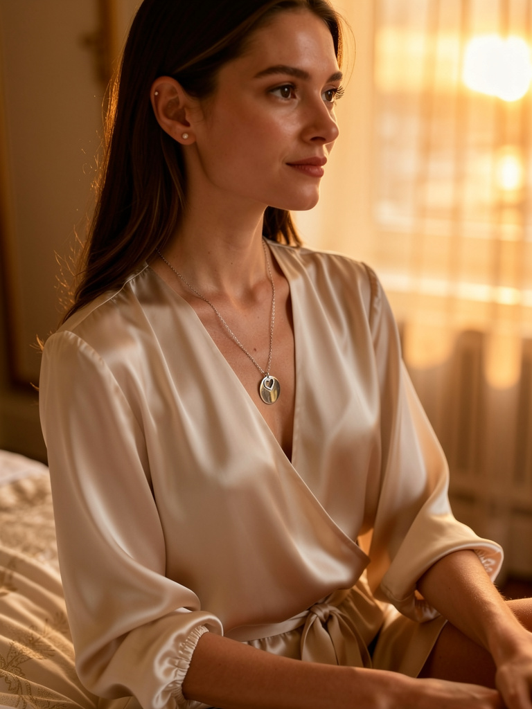 Collier Cœur Miroir Argenté