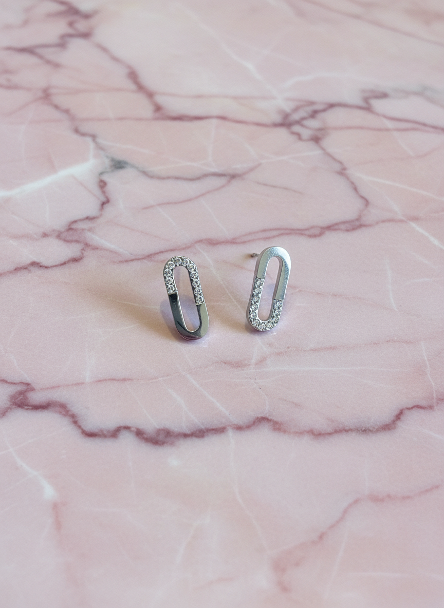 Boucle d'oreille lumière suspendue argenté