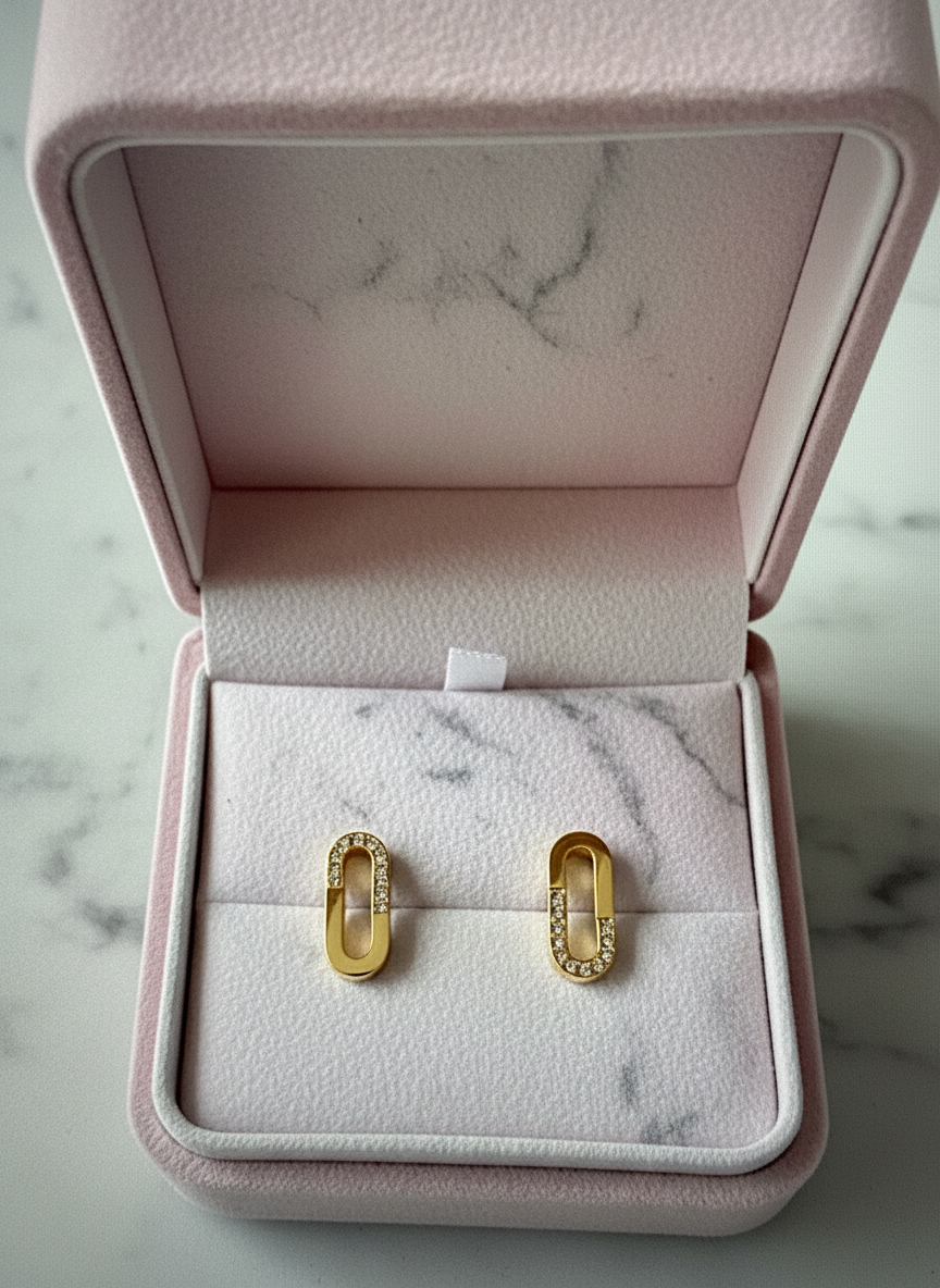 Boucle d'oreille lumière suspendue doré