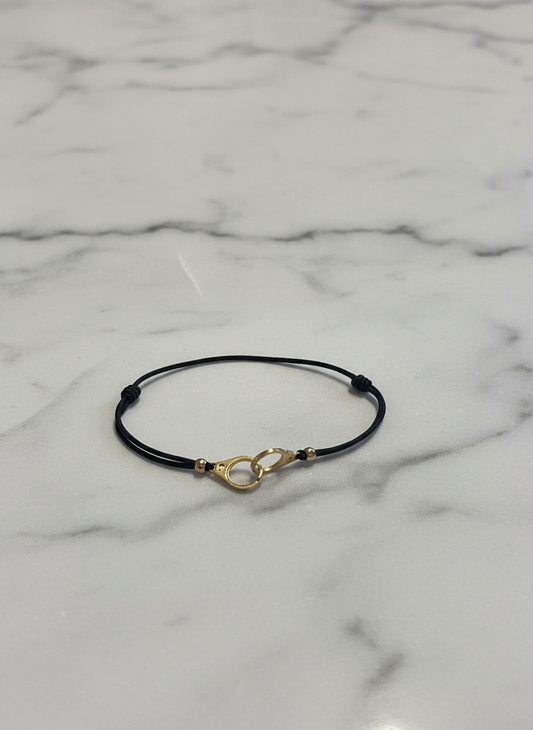 Bracelet cordon menotte doré
