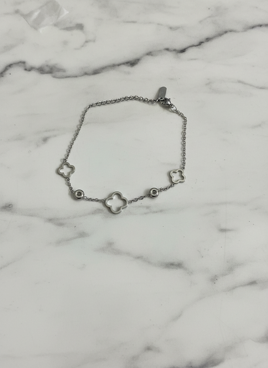 Bracelet trèfle d'argent