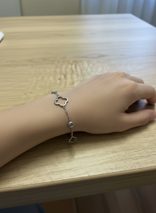 Bracelet trèfle d'argent