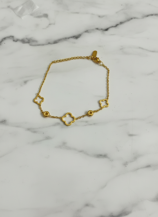 Bracelet trèfle d'or