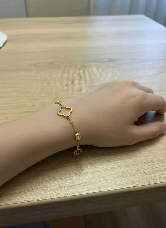 Bracelet trèfle d'or