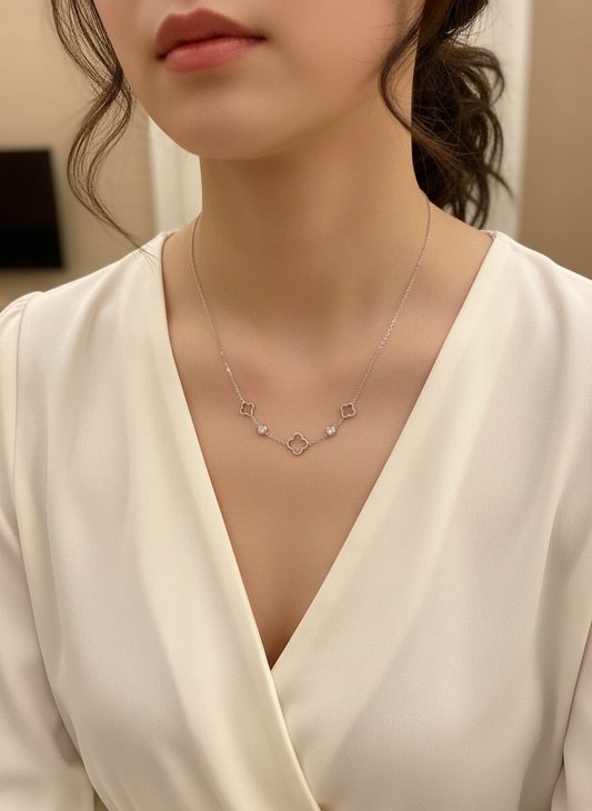 Collier trèfle d'argent