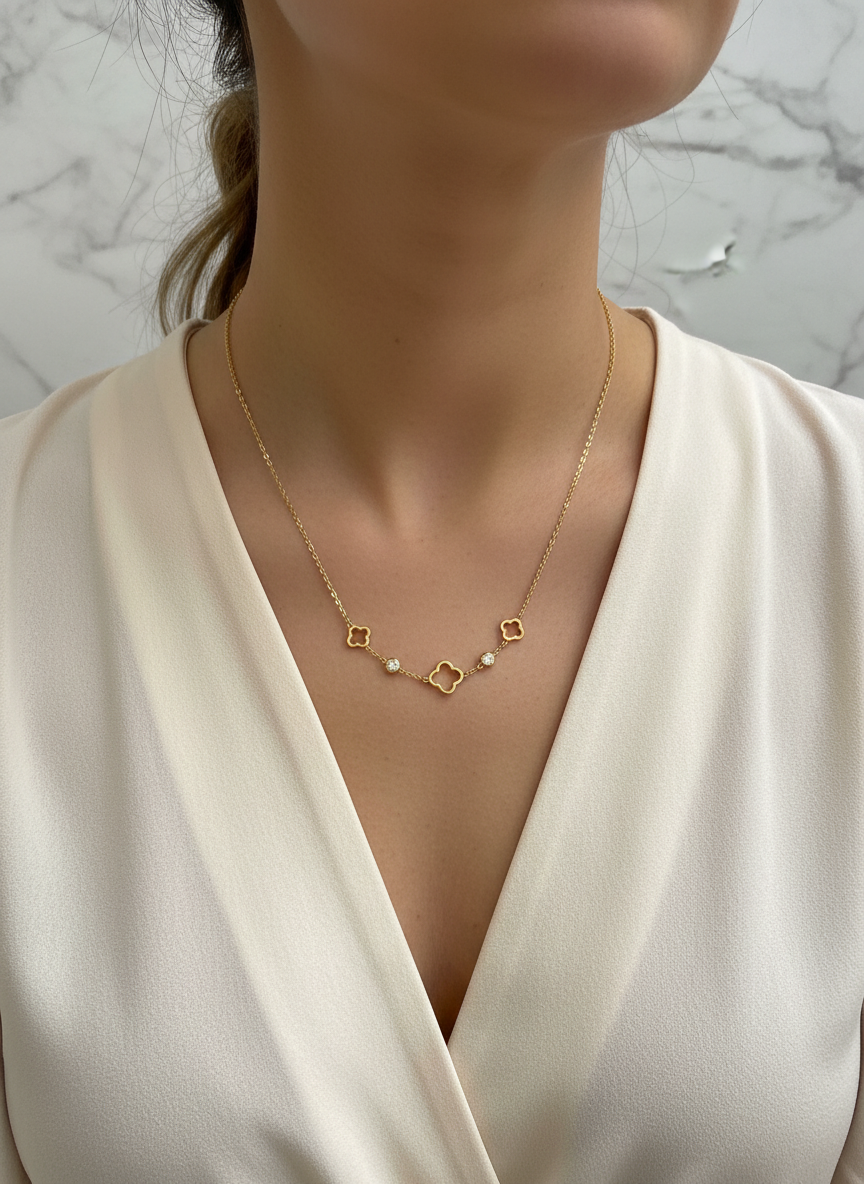 Collier trèfle d'or