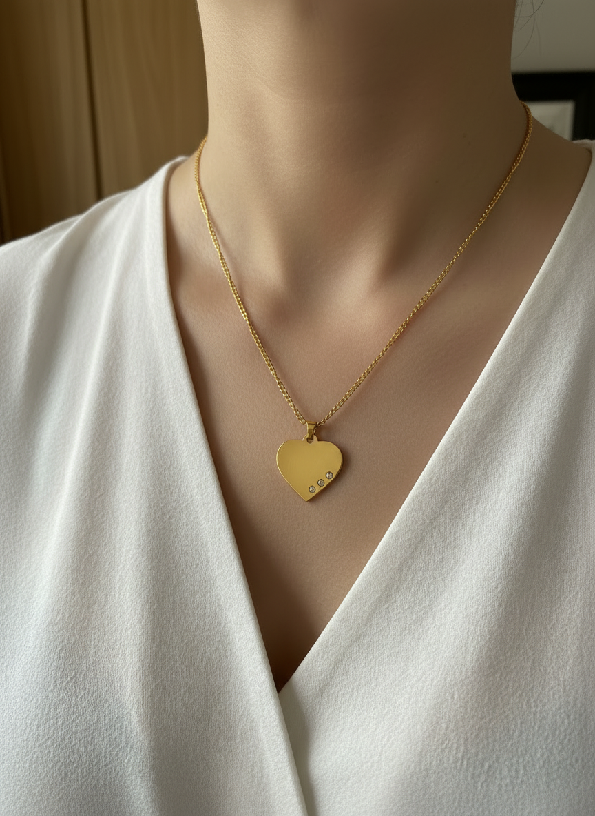 Collier Reflet du cœur doré