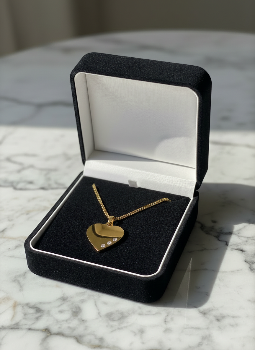 Collier Reflet du cœur doré