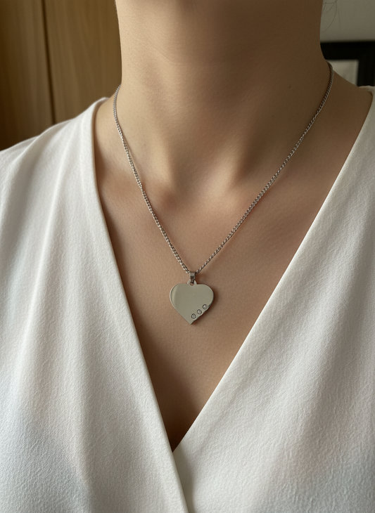 Collier Reflet du cœur argenté